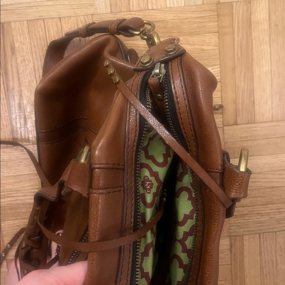 Oryany Brown Leather Satchel Bag with Crossbody strap - Picture 10 of 12